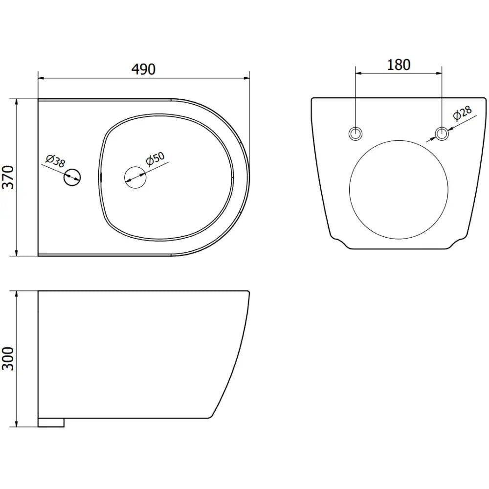 Carmen Veggmontert Bidet Matt Svart
