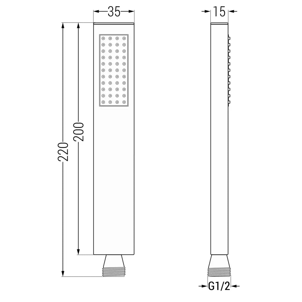 Dusjsett med Takdusj 25 Cm Hvit
