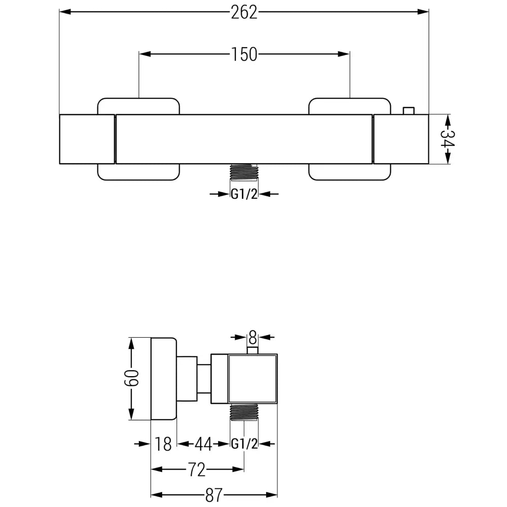 Cube Termostatisk Dusjbatteri Grafitt - 77200-