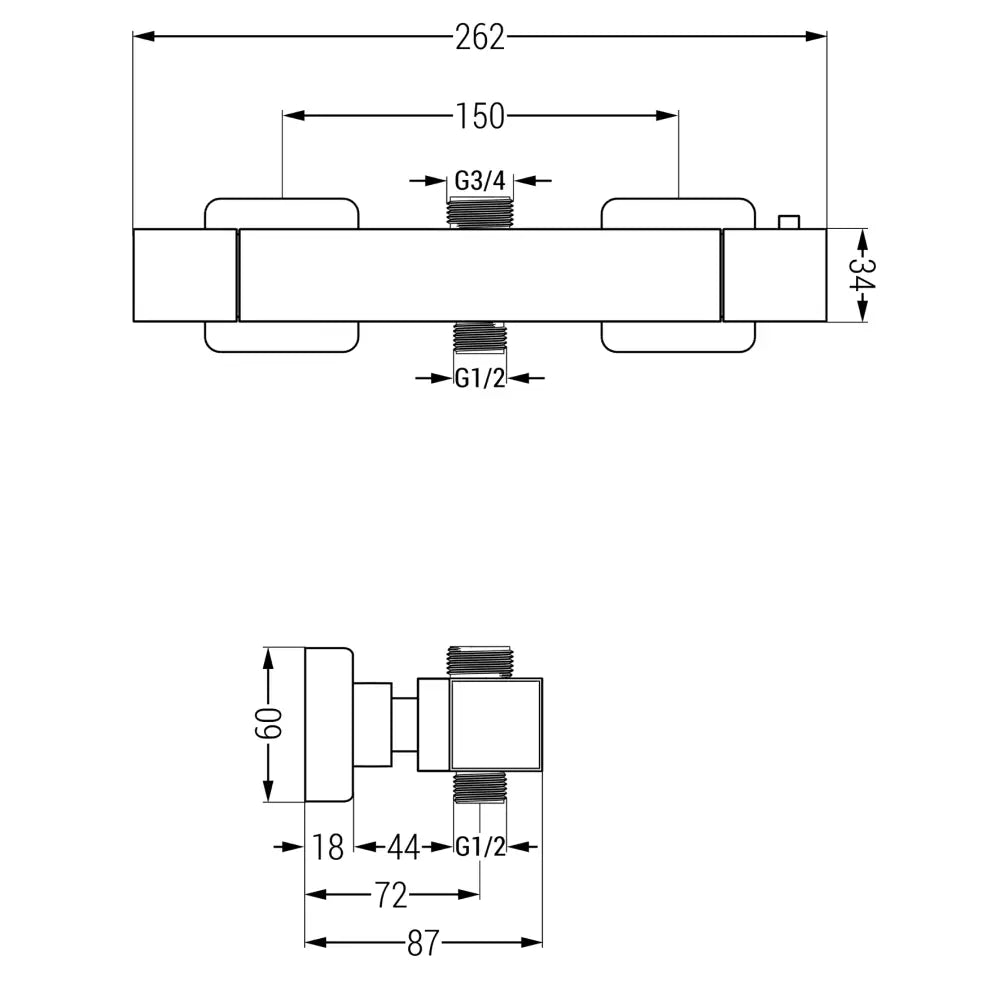 Cube Termostatisk Dusjbatteri Grafitt - 77250