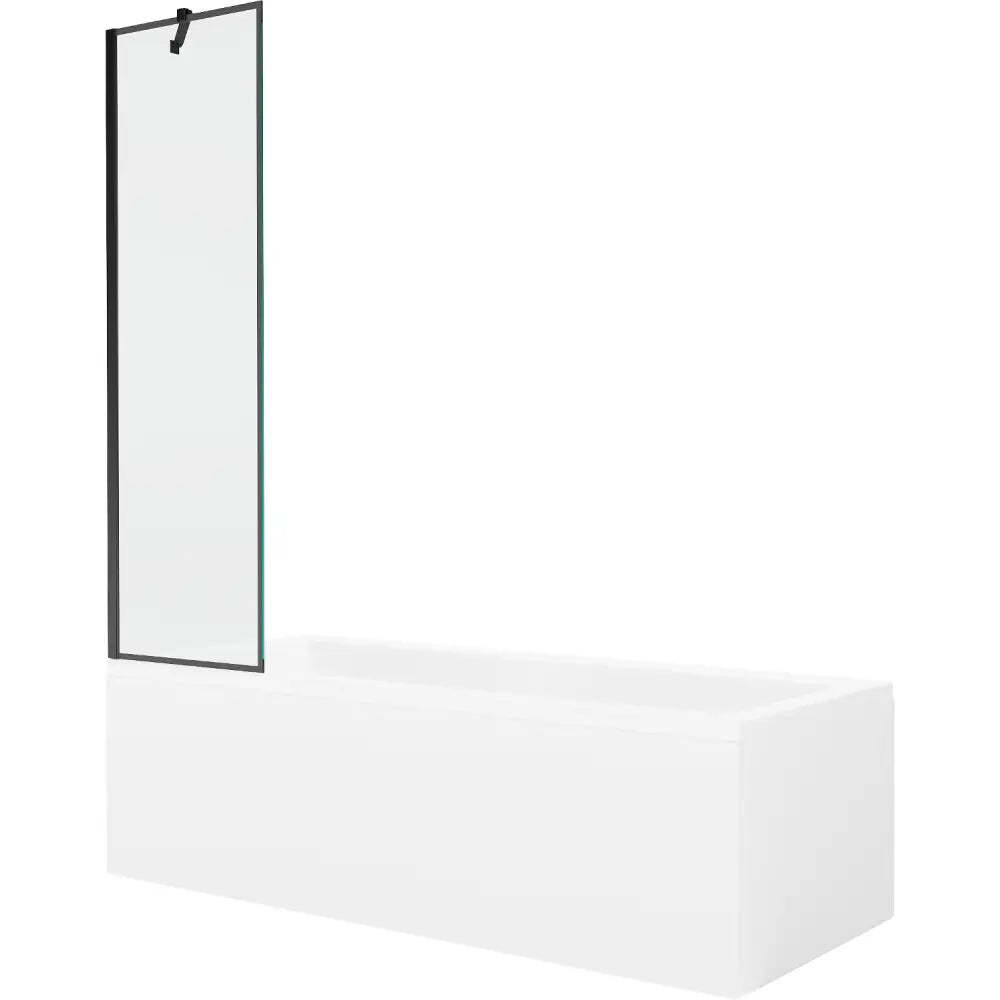 Cubik Rektangulært Badekar 170x70 Cm med Kabinett og Enkeltdørs Skjerm 50 Cm Svart Mønster - 550317070x