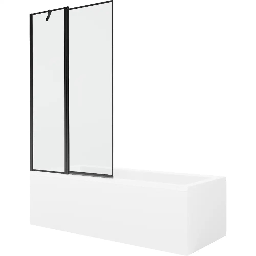 Cubik Rektangulært Badekar 170x70 Cm med Kabinett og 1-dørs Skjerm 100 Cm Svart Mønster - 550317070x