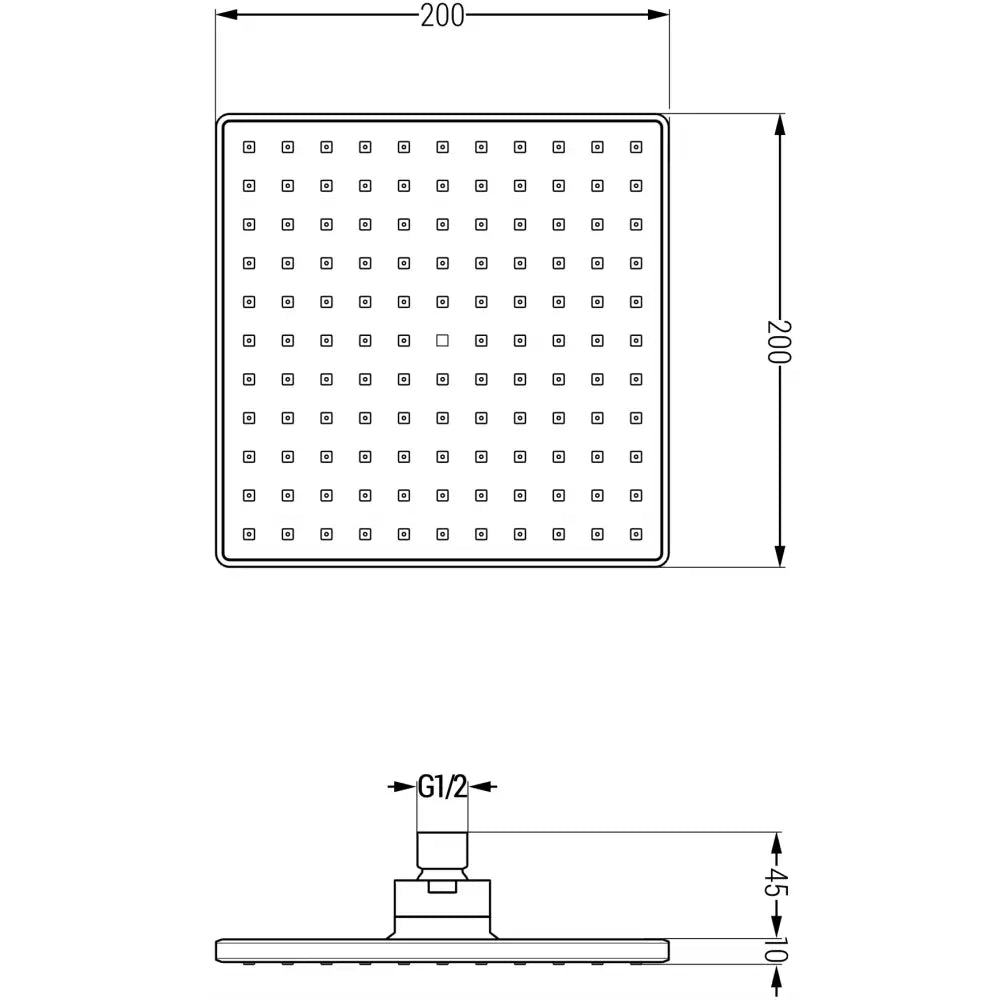 D-45 Regndusj 20x20 Cm Krom - 79745