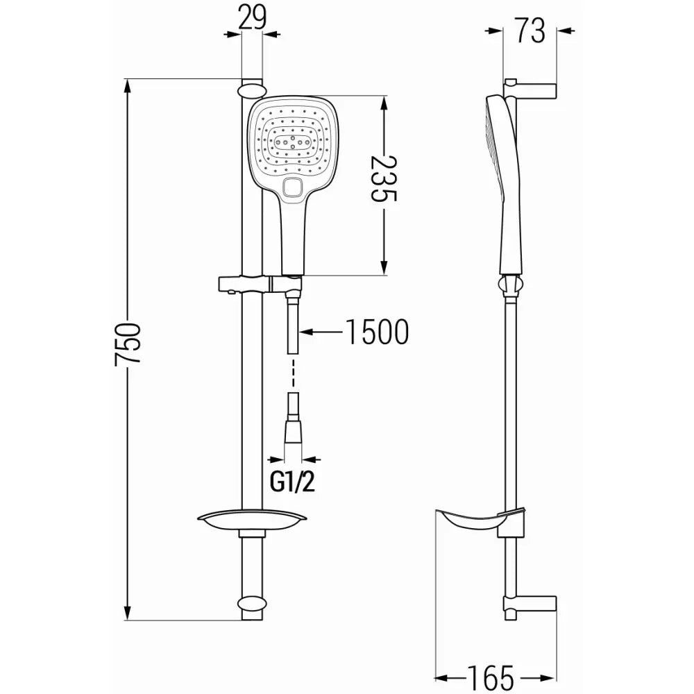 Dusjsett med Glider Svart S6