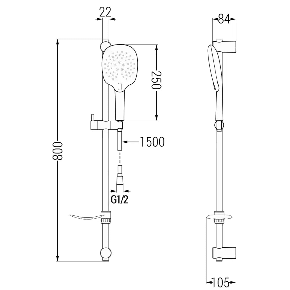 Mexen Df22 Sett for Glidende Dusj Krom