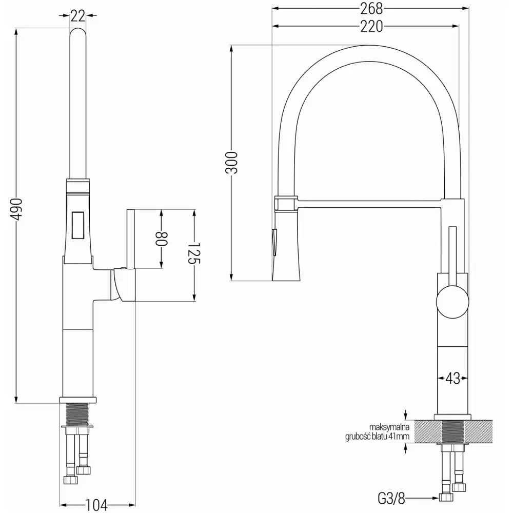 Kjøkkenbatteri Krom/svart S2