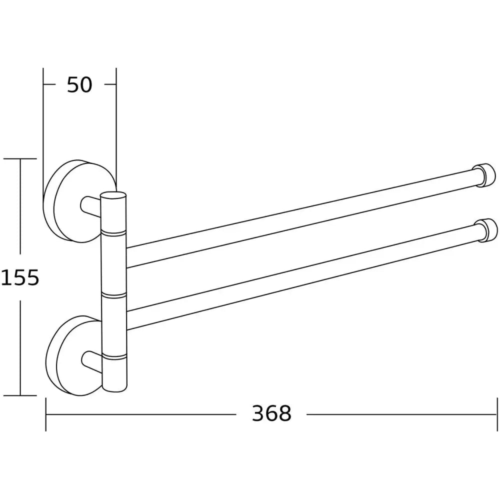 Dobbel Roterende Håndklehenger Krom - 7039242