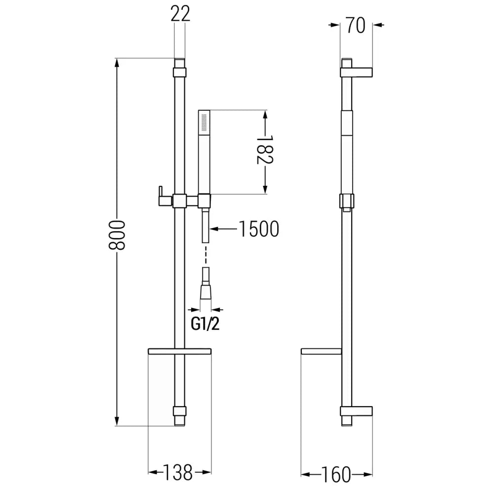 Dusjsett Svart S10