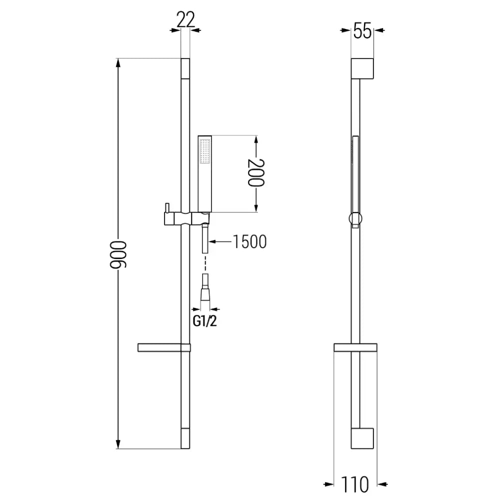 Dusjsett Svart S12