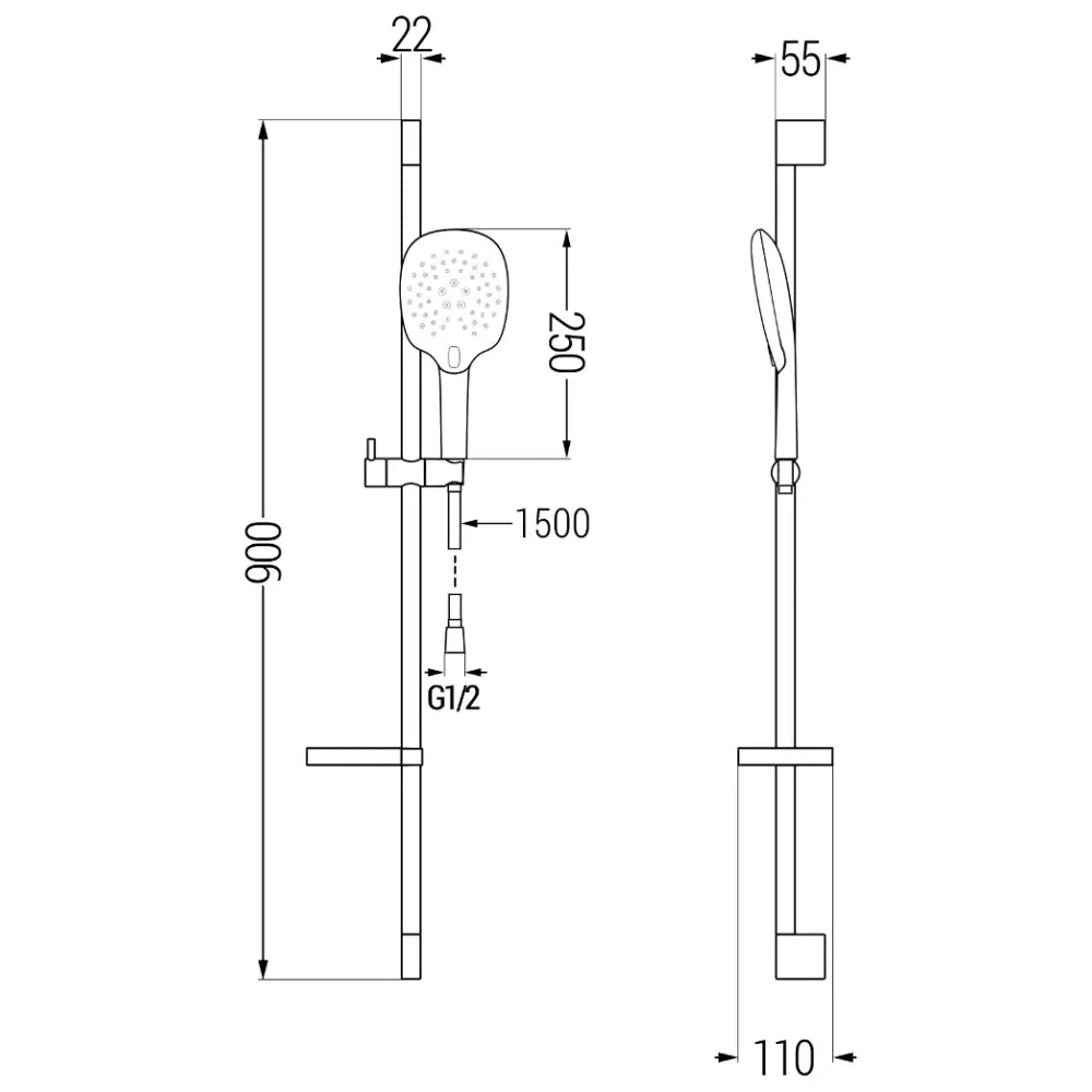 Dusjsett Svart S17