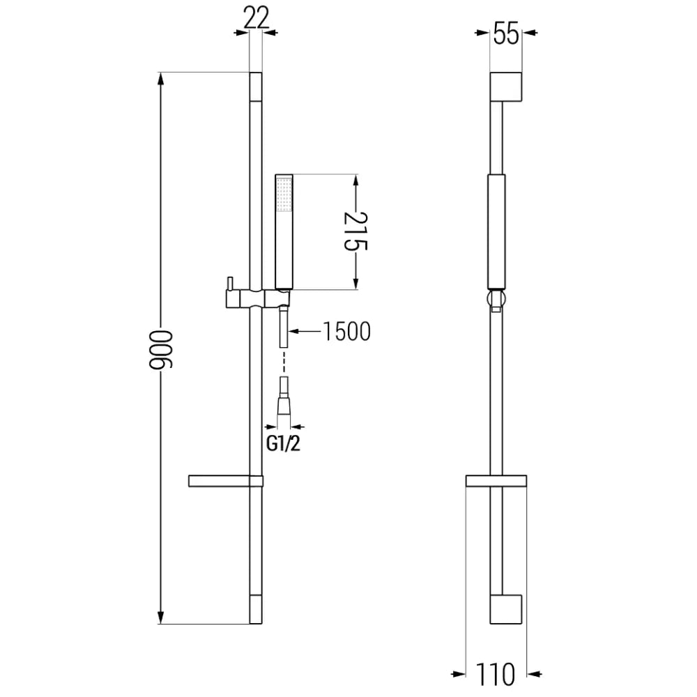 Dusjsett Svart S19