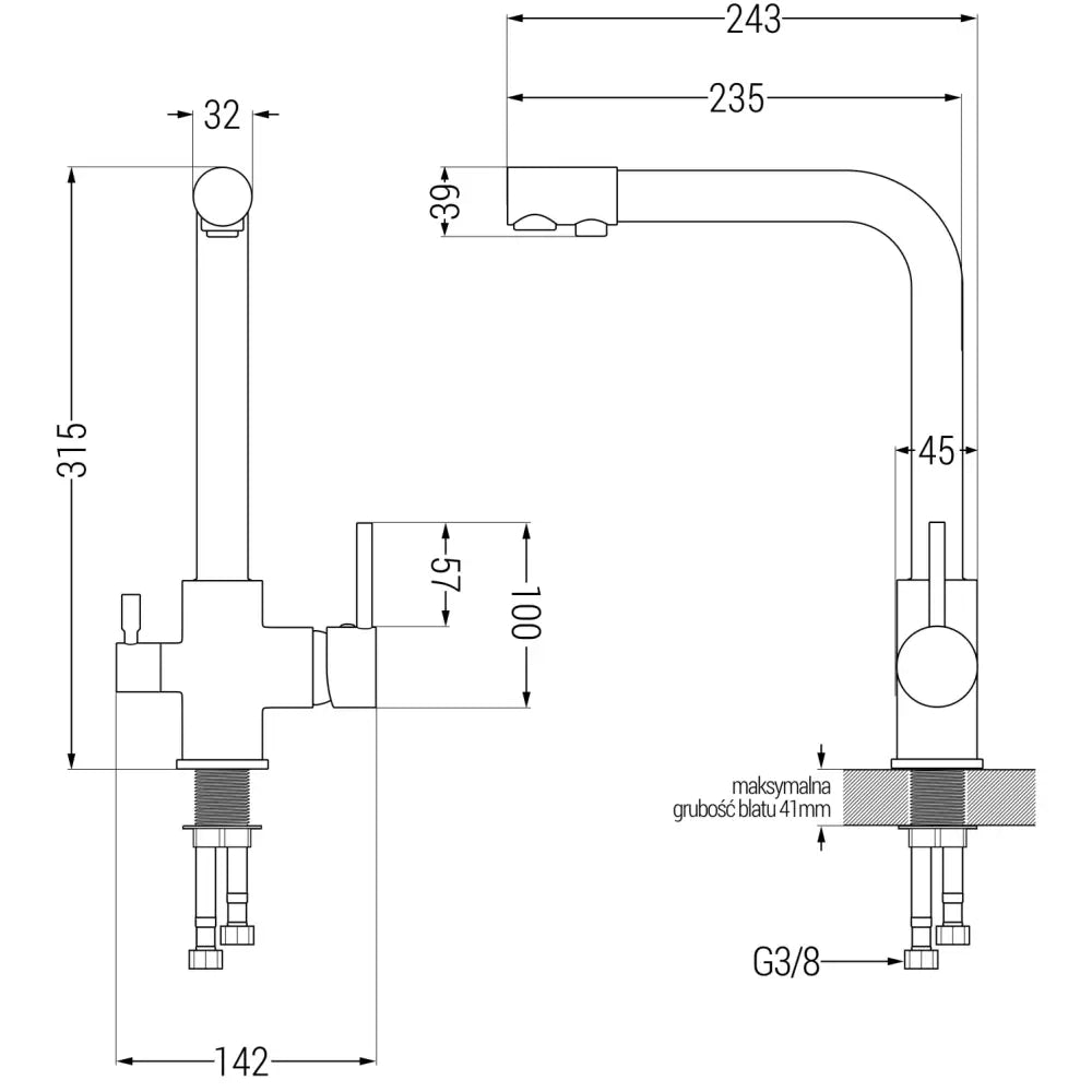 Kjøkkenbatteri Gull S3