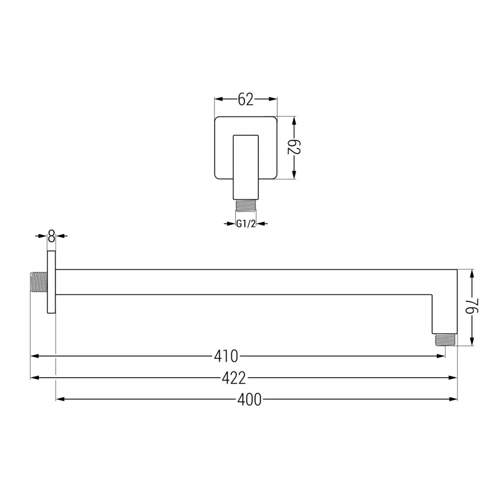 Dusjarm for Vegg 40 Cm Krom - 79114