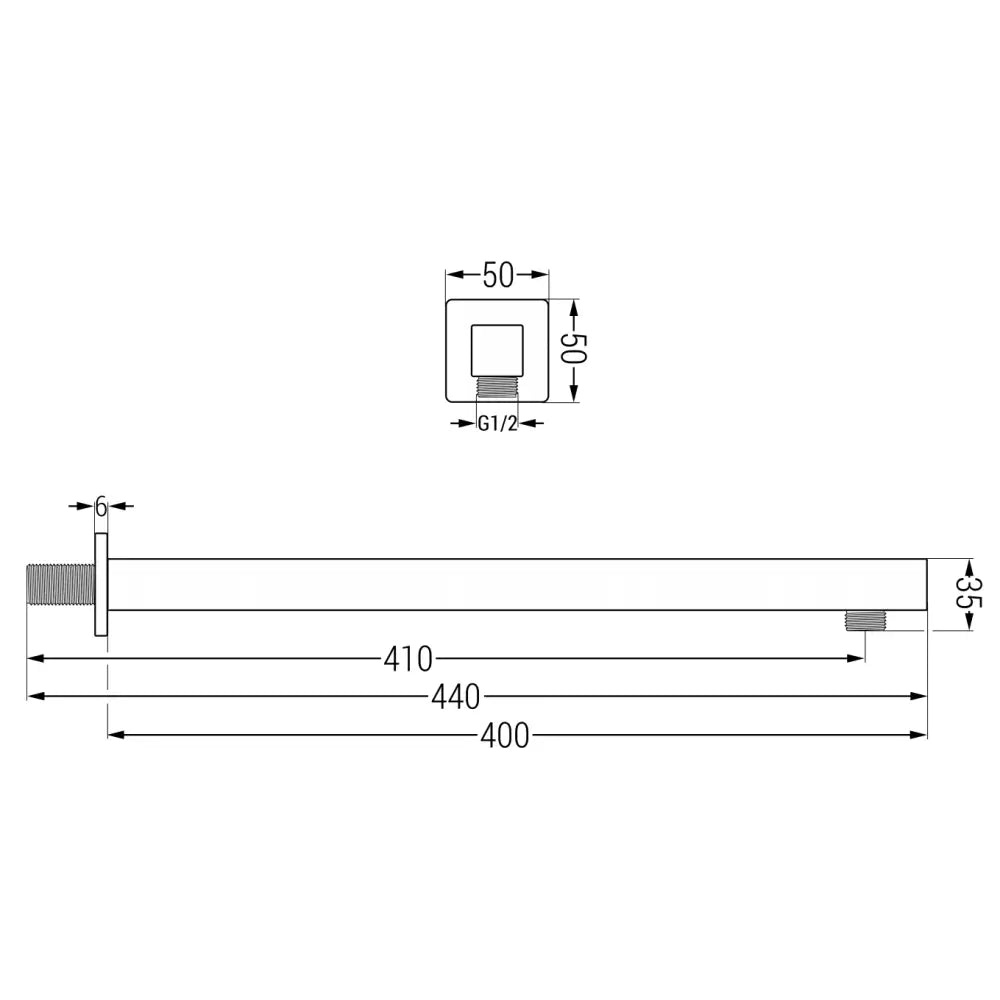 Dusjarm Veggmontert 40 Cm Krom - 79111