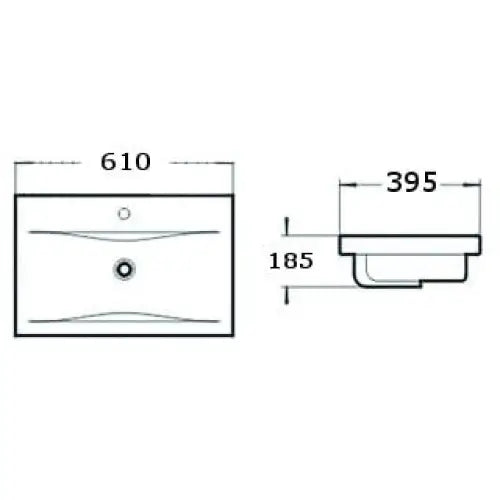 Emma Servant for Innbygging i Benkeplate 61x39 Cm Hvit