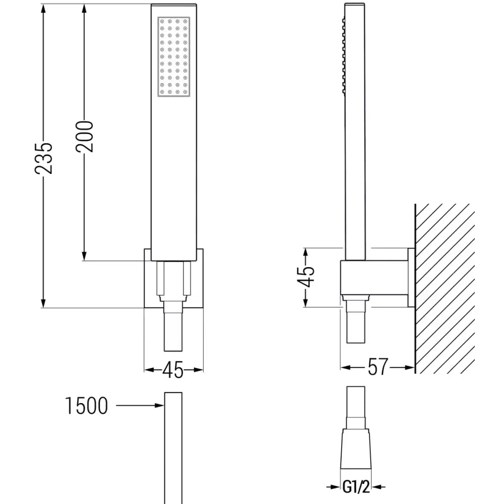 Estrella R02 Badekarbatteri med Dusjsett Sort - 7233r02-