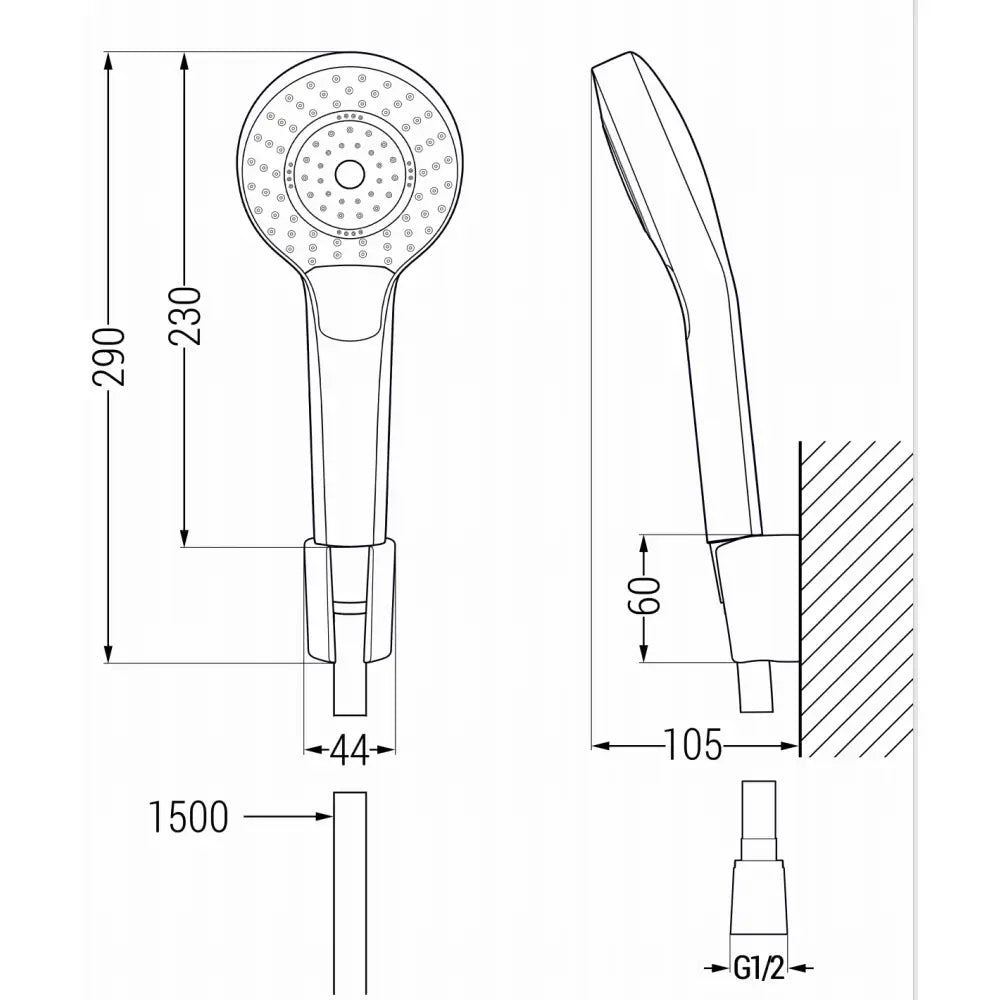 Fabia Db05 Dusjbatteri med Dusjsett Svart - 74654db05