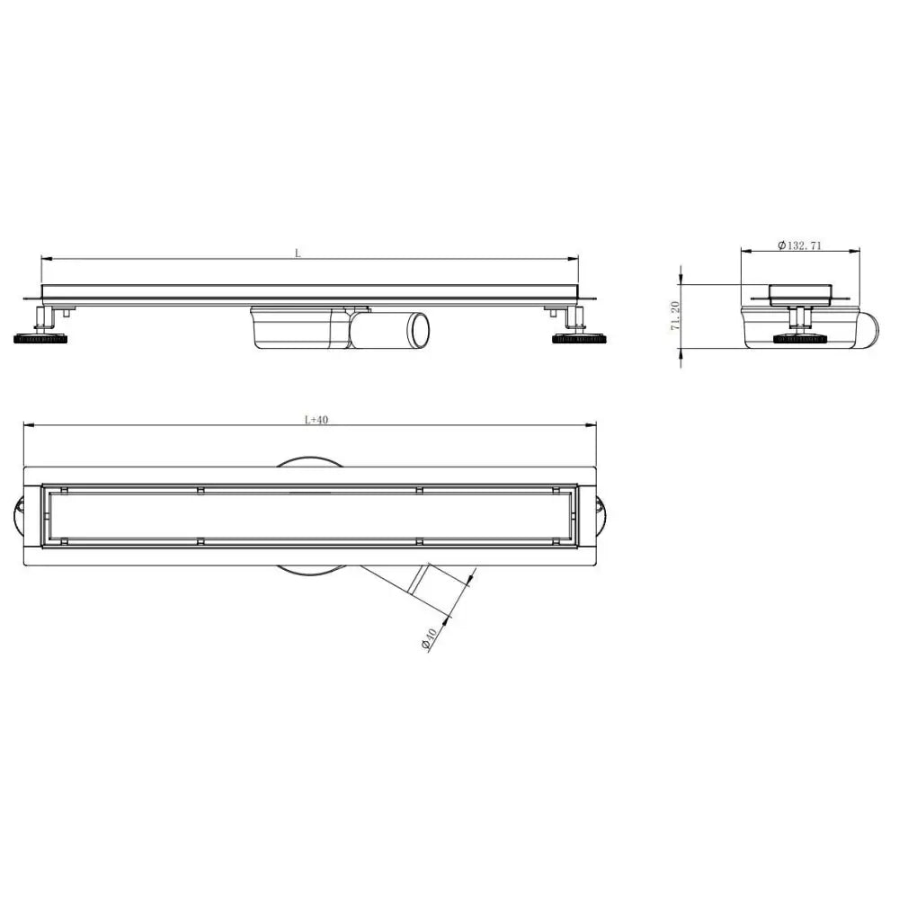 Flat 360° M33 Dreneringsrenne Roterbar 60 Cm Krom - 1033060