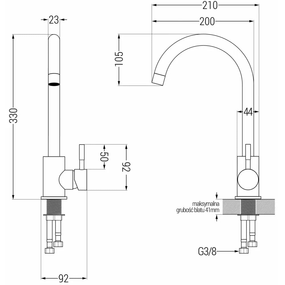 Kjøkkenbatteri Krom S9