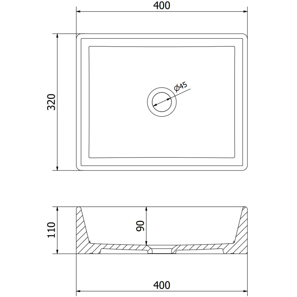 Goya Servant for Benkeplate 40x32 Cm Hvit