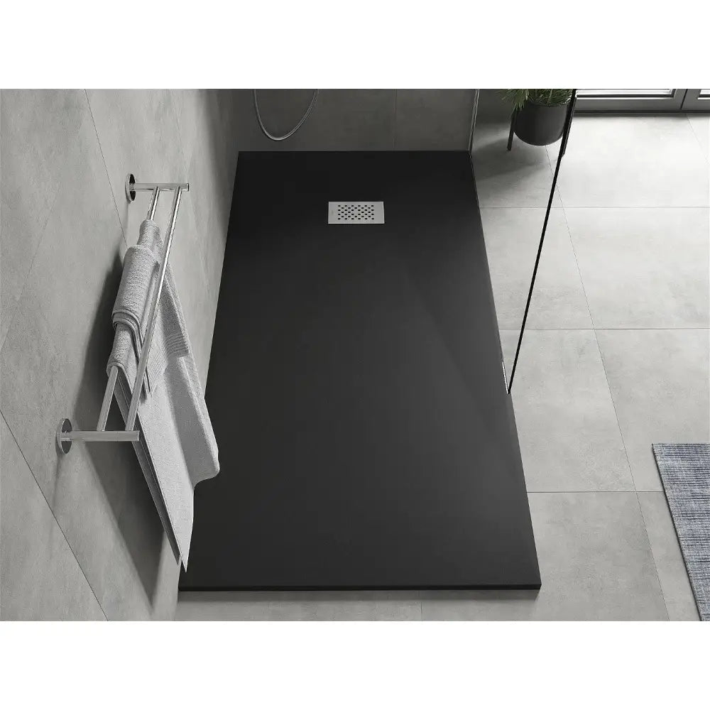 Hugo Dusjbrett Rektangulært Smc 170x80 Cm Svart Inox Deksel - 42708017-x