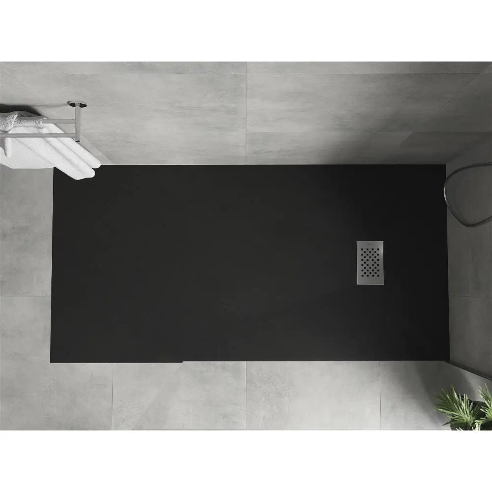 Hugo Dusjbrett Rektangulært Smc 170x80 Cm Svart Inox Deksel - 42708017-x