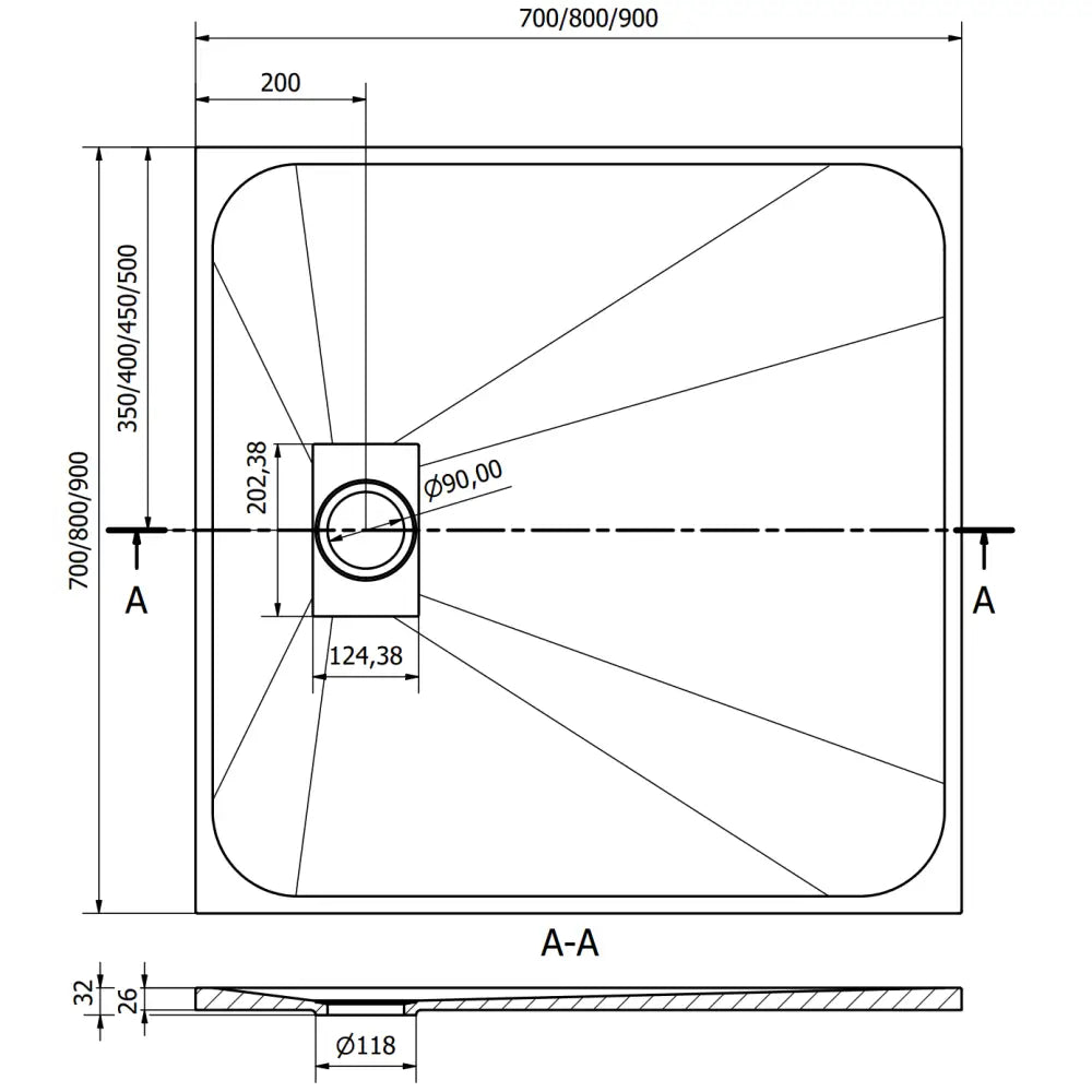 Hugo Dusjkabinett i Kvadratisk Smc 90x90 Cm Hvit med Hvit Deksel - 42109090-w