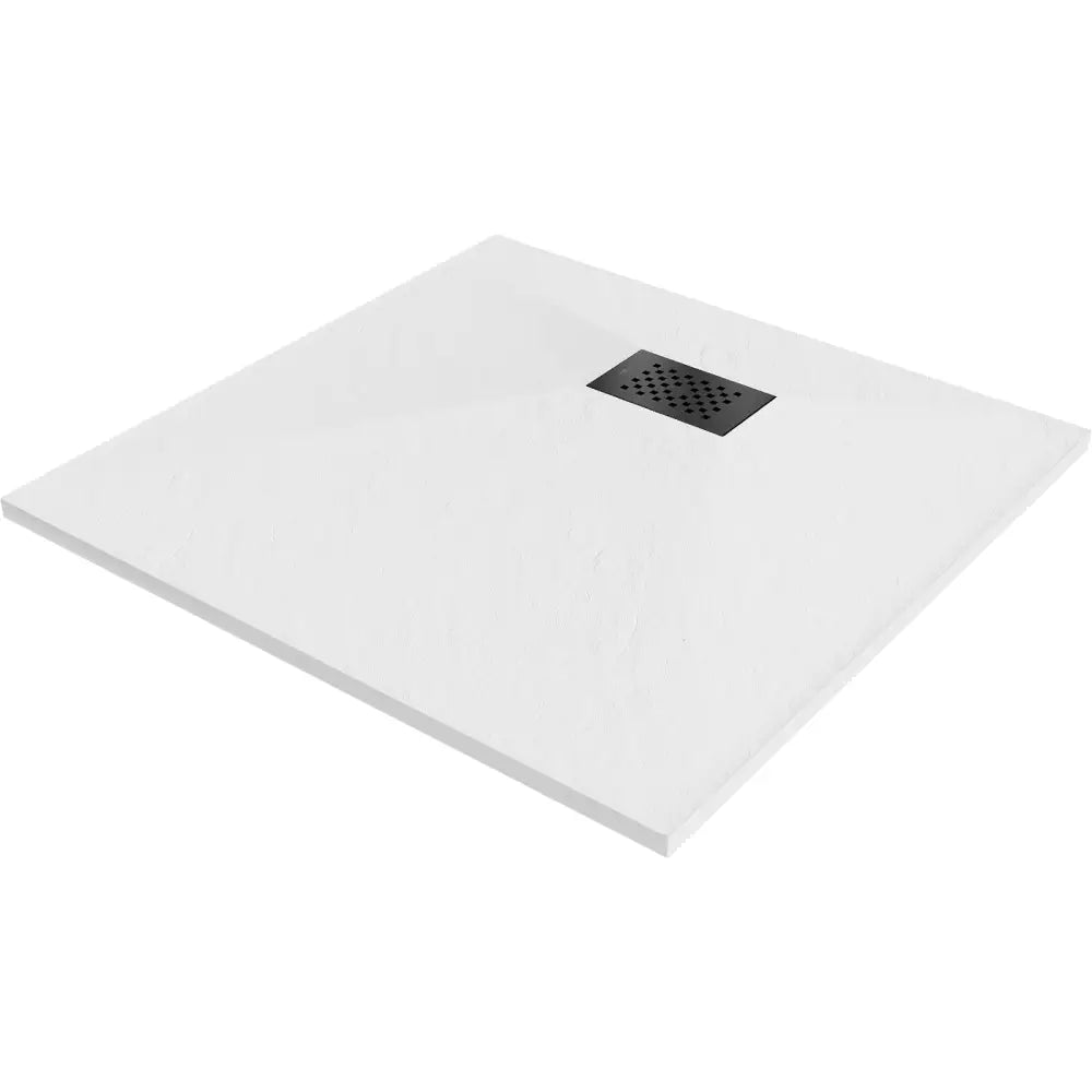 Hugo Firkantet Smc-dusjbunn 80x80 Cm Hvit med Sort Deksel - 42108080-b