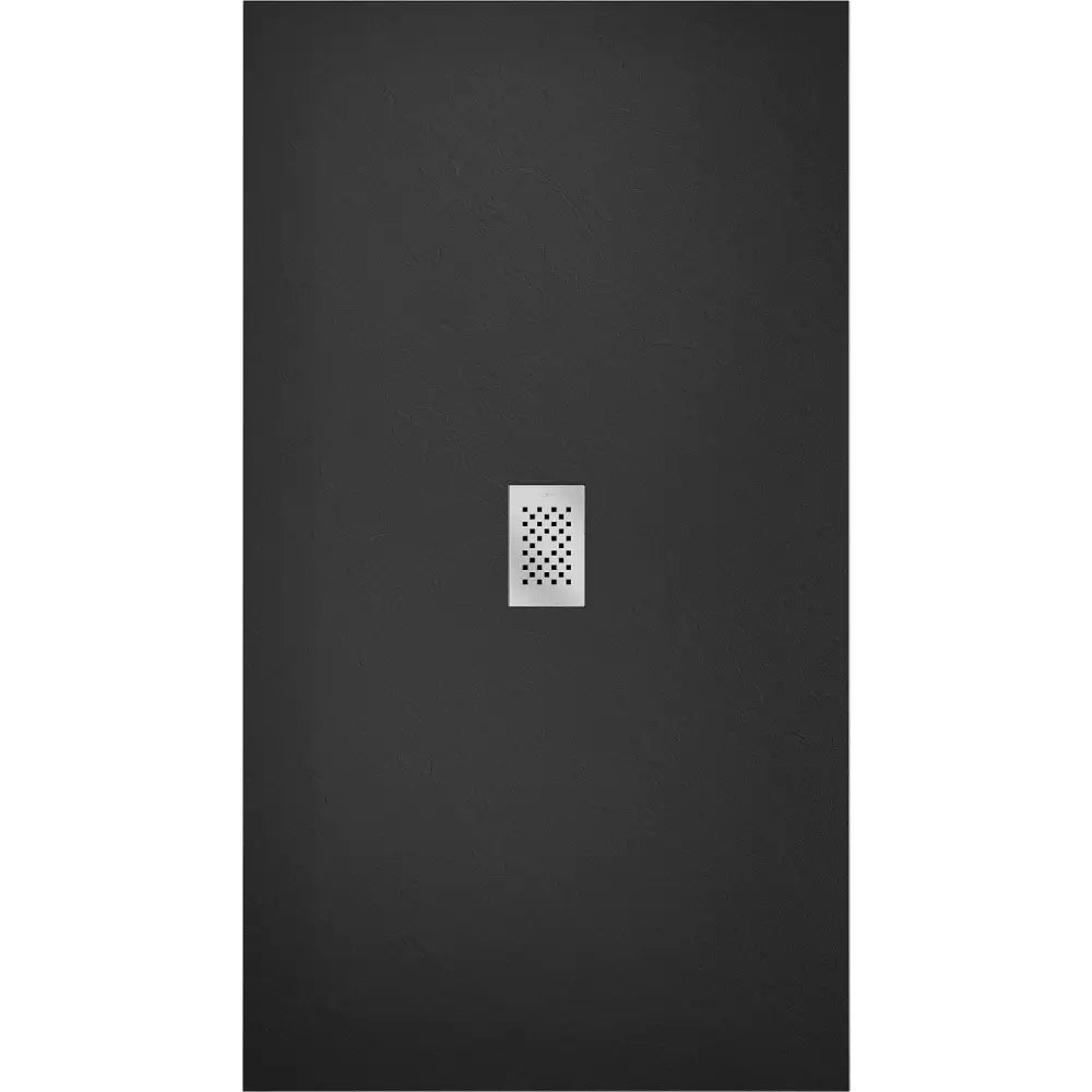 Hugo Rektangulær Dusjbrett i Smc 150x100 Cm Svart med Inox Frontpanel - 42701015-x