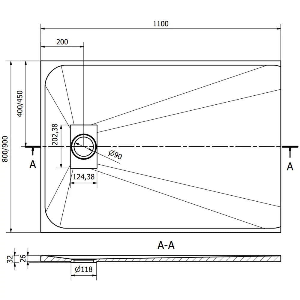 Hugo Rektangulær Smc Dusjbunn 110x80 Cm Hvit med Hvit Deksel - 42108011-w