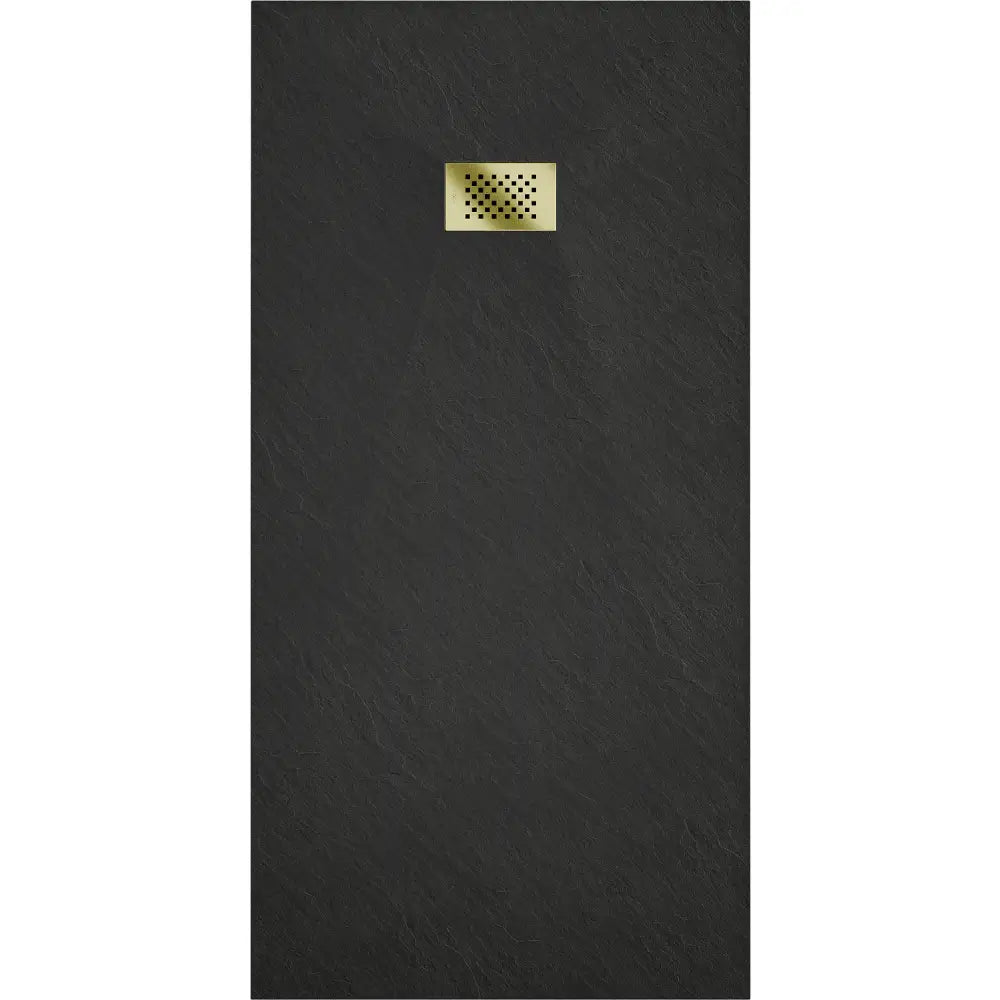 Hugo Rektangulær Smc Dusjbunn 180x90 Cm Svart med Gulldeksel - 42709018-g