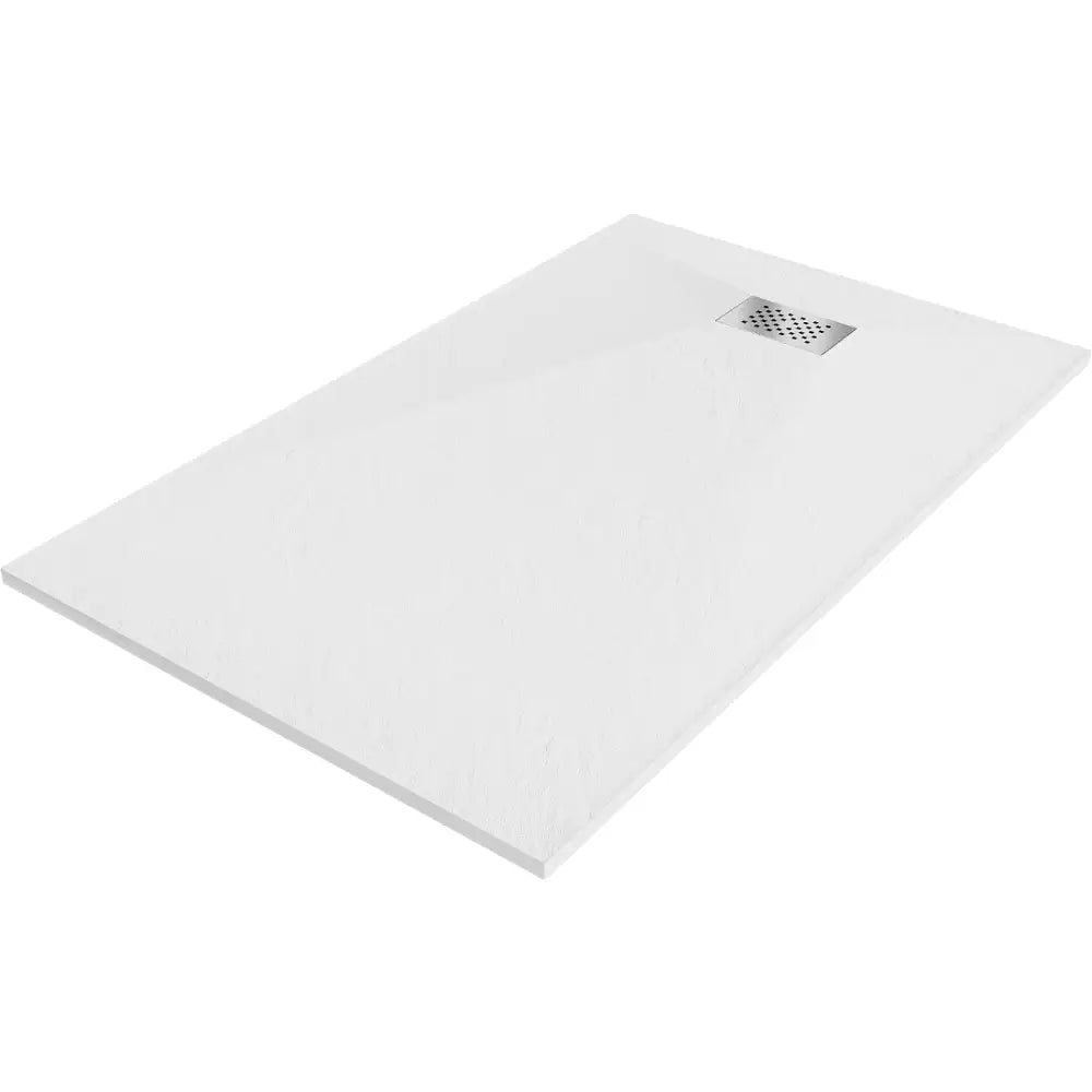 Hugo Rektangulært Dusjbrett Smc 150x70 Cm Hvit med Inox Frontpanel - 42107015-x