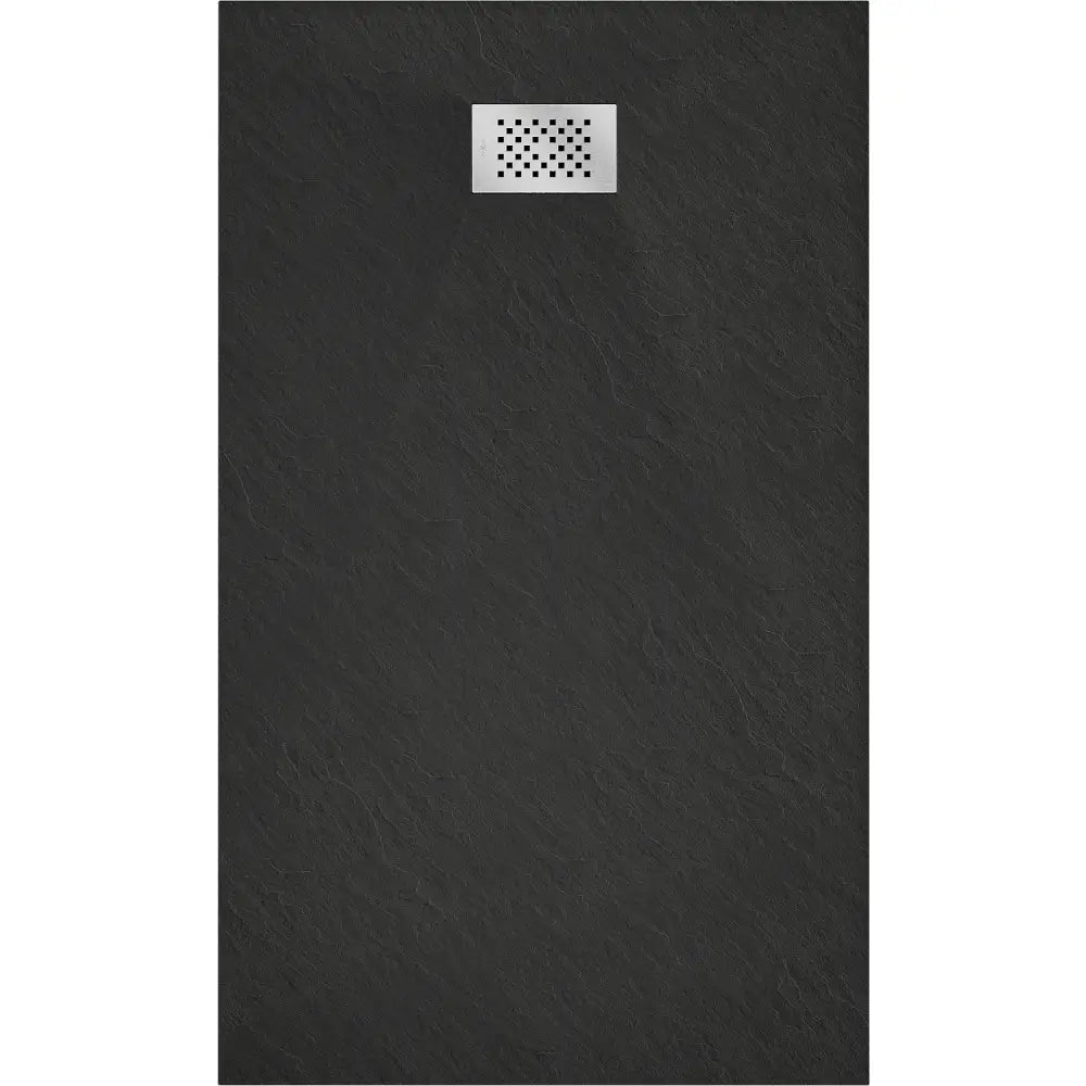 Hugo Rektangulært Smc-dusjbrett 140x90 Cm Svart med Inox-deksel - 42709014-x