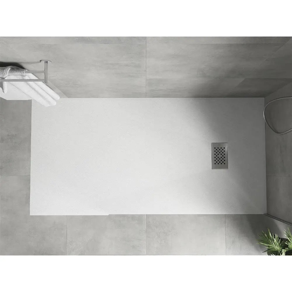 Hugo Rektangulært Smc-dusjbrett 170x90 Cm Hvitt med Inox Frontpanel - 42109017-x