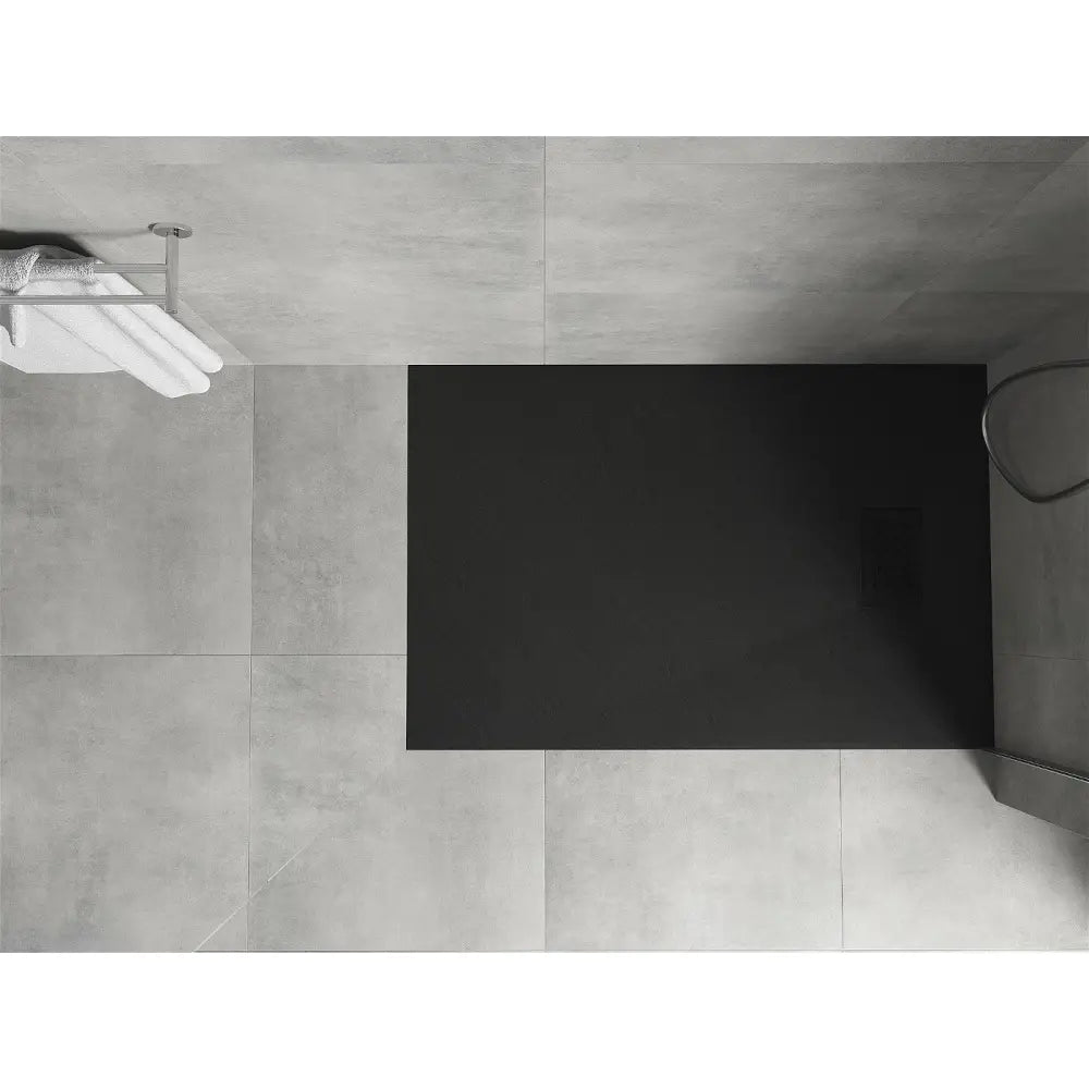 Hugo Rektangulært Smc-dusjbrett 80x70 Cm Svart med Svart Deksel - 42707080-b