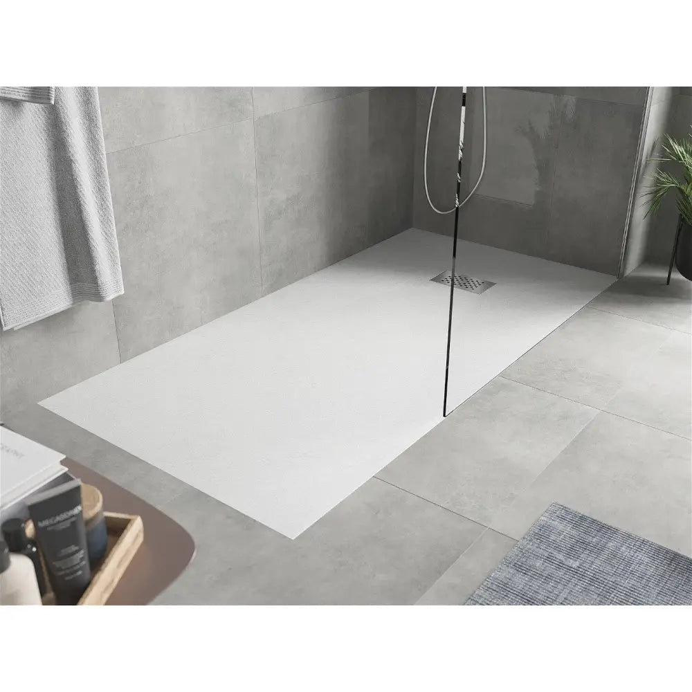 Hugo Rektangulært Smc-dusjkar 170x80 Cm Hvit med Inox-frontpanel - 42108017-x.
