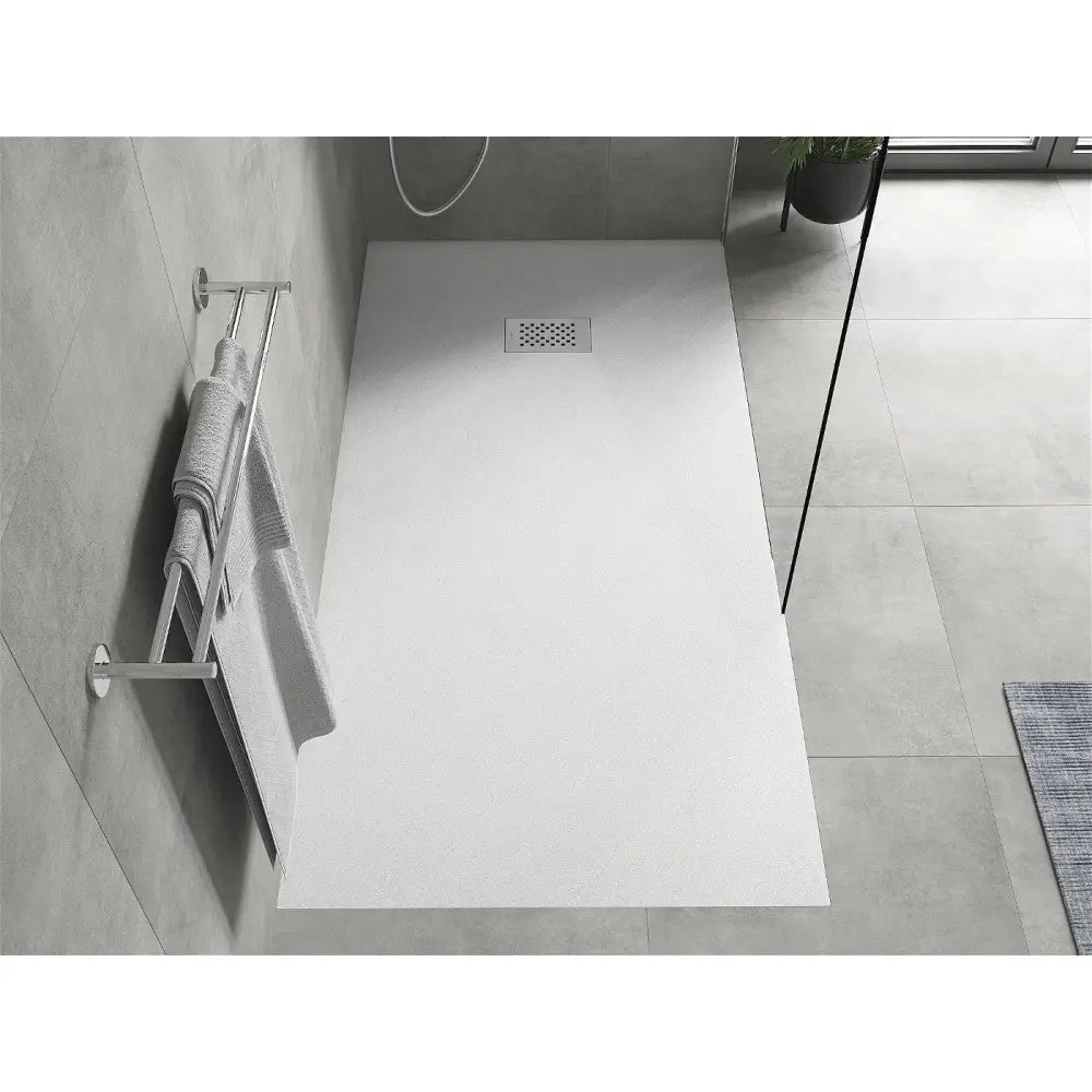 Hugo Rektangulært Smc-dusjkar 170x80 Cm Hvit med Inox-frontpanel - 42108017-x.