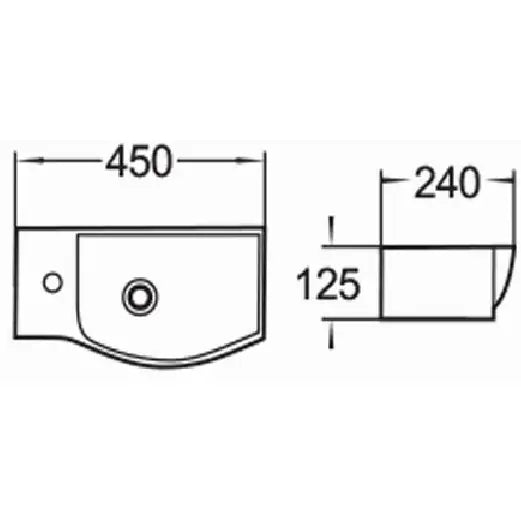 Hugo Servant for Benkeplate Venstre 45x24 Cm Hvit - 21254500l