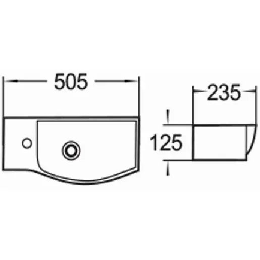 Hugo Servant for Benkeplate Venstre 50x23 Cm Hvit - 21255000l