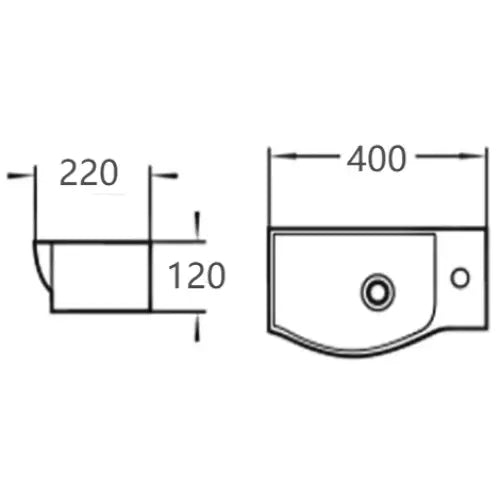 Hugo Servant for Nedfelling Venstre 40x22 Cm Hvit - 21254000l