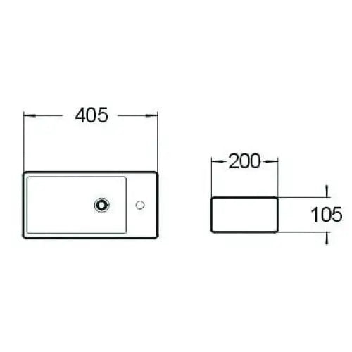 Inez Bordmontert Vask Venstre 40x20 Cm Matt Sort - 21484085l