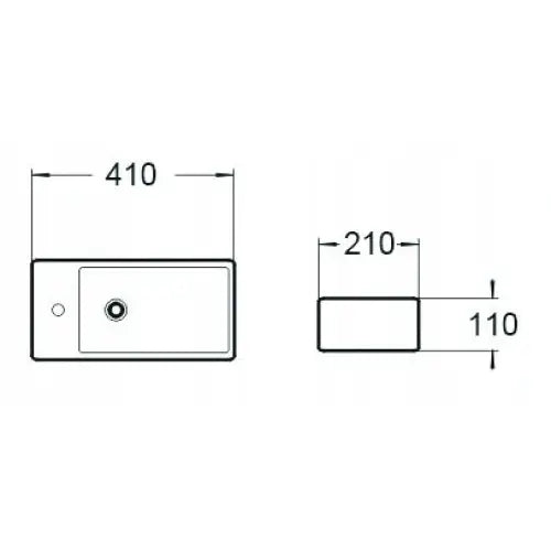 Inez Servant for Benkeplate Høyre 41x21 Cm Hvit - 21484000r