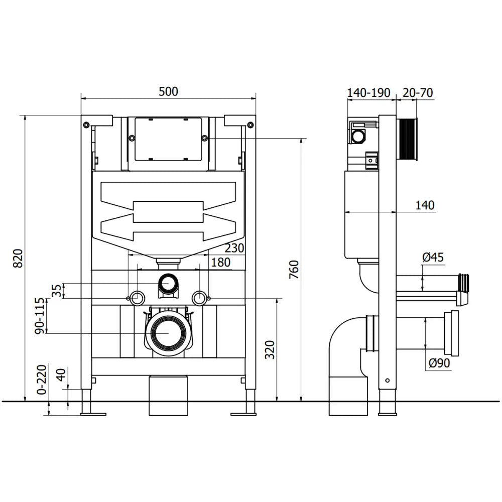 Innbyggingspakke for Toalett Fenix Xs-f Ramme med Carmen Toalettskål Hvit - 6803388xx