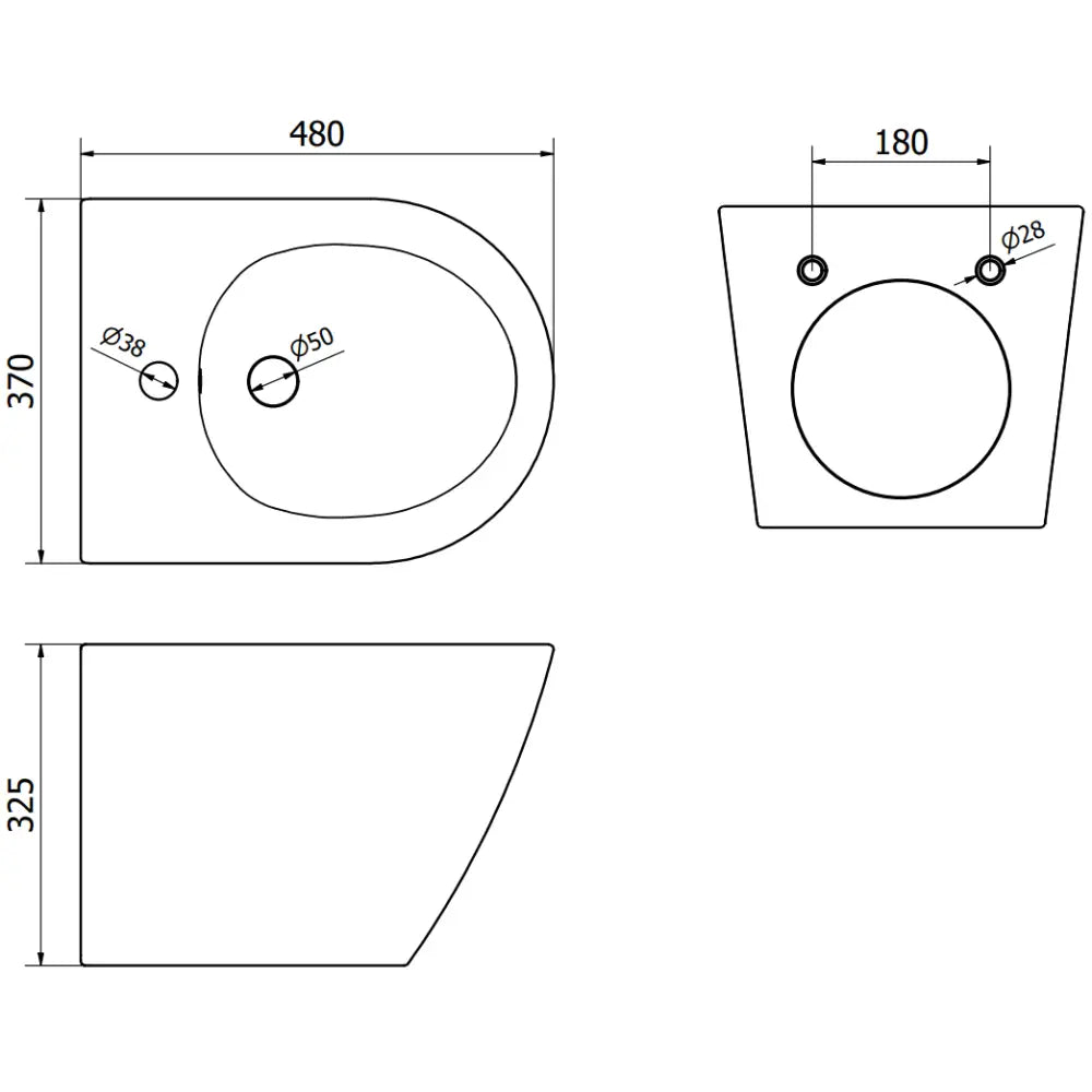 Innbyggingssett for Bidet Fenix b Ramme med Lena Bidet Glanset Svart