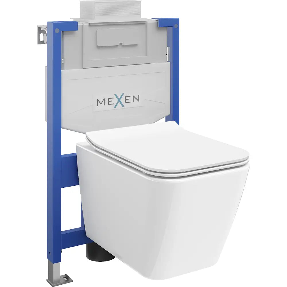 Innbyggingstoilettsystem Wc-sett Fenix Xs-u med Cube Wc-skål og Soft-close Sete Hvit