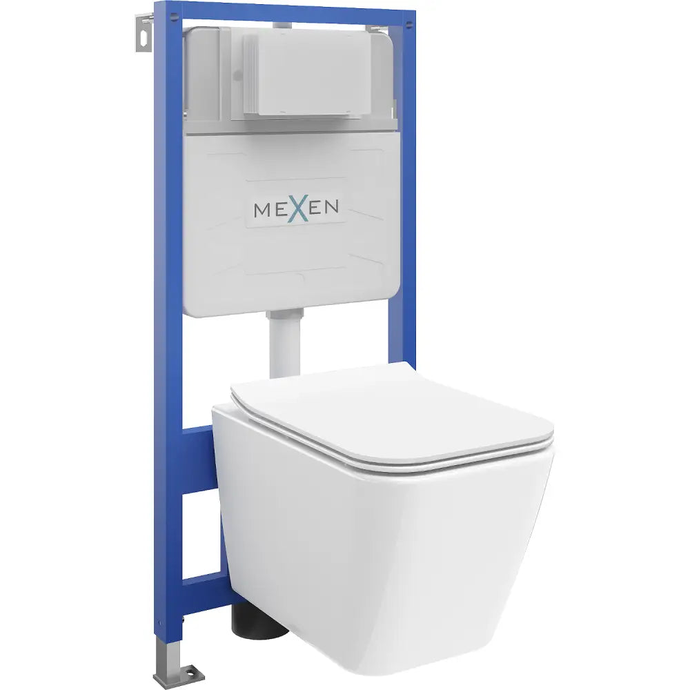 Innebygd Wc-sett Ramme Fenix Slim med Wc-skål Cube og Soft-close Sete Hvit