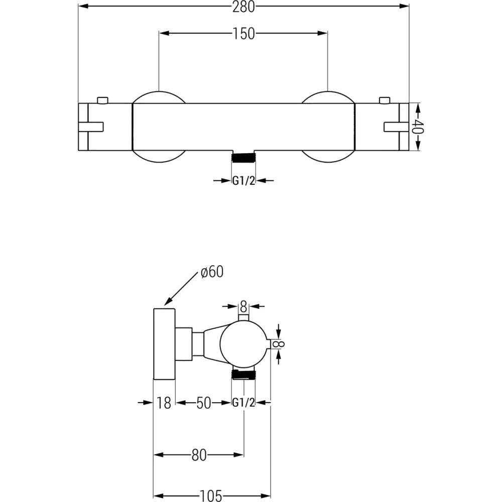 Kai Termostatisk Dusjbatteri Grafitt - 77100-