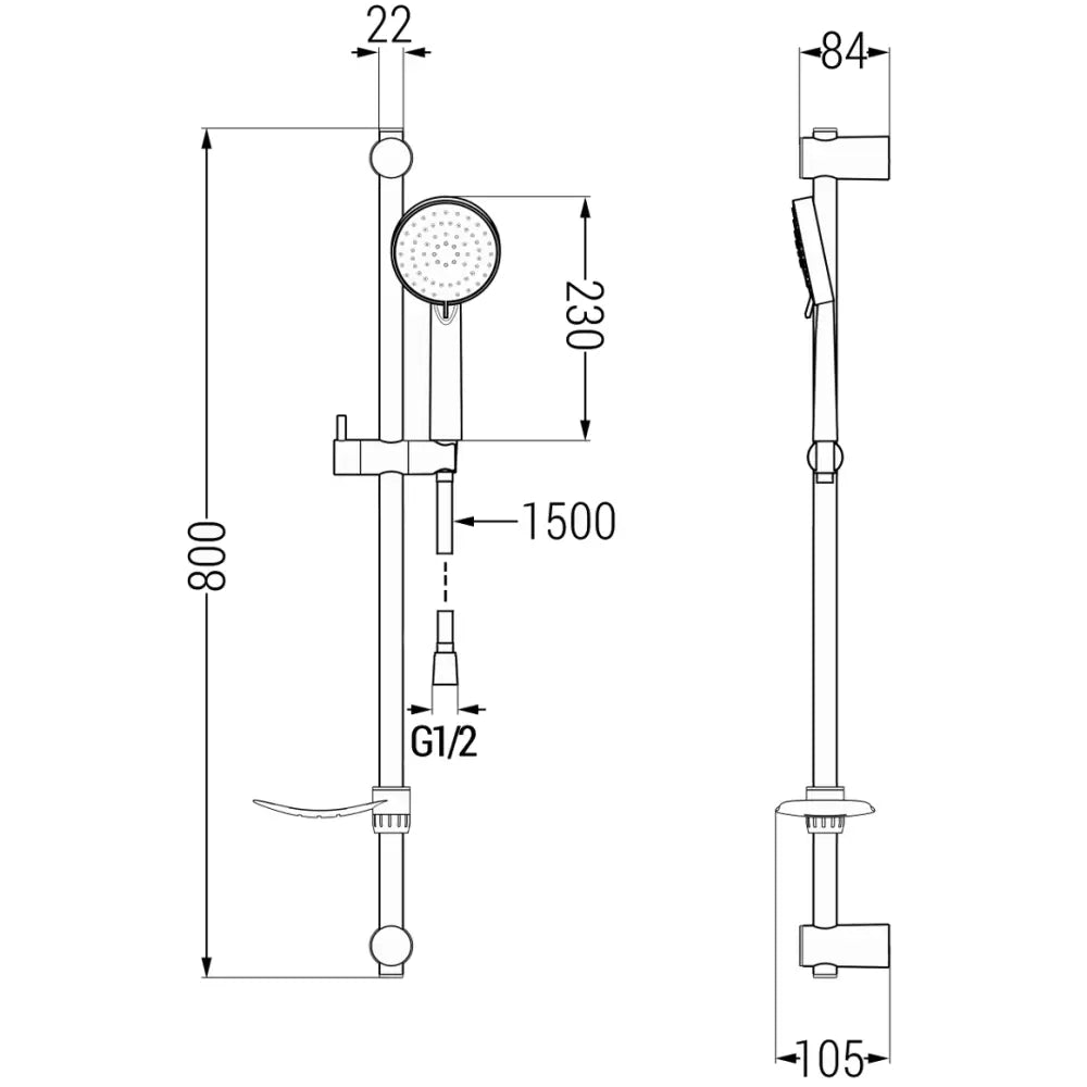 Kama Df75 Dusjsett Svart - 72514df75