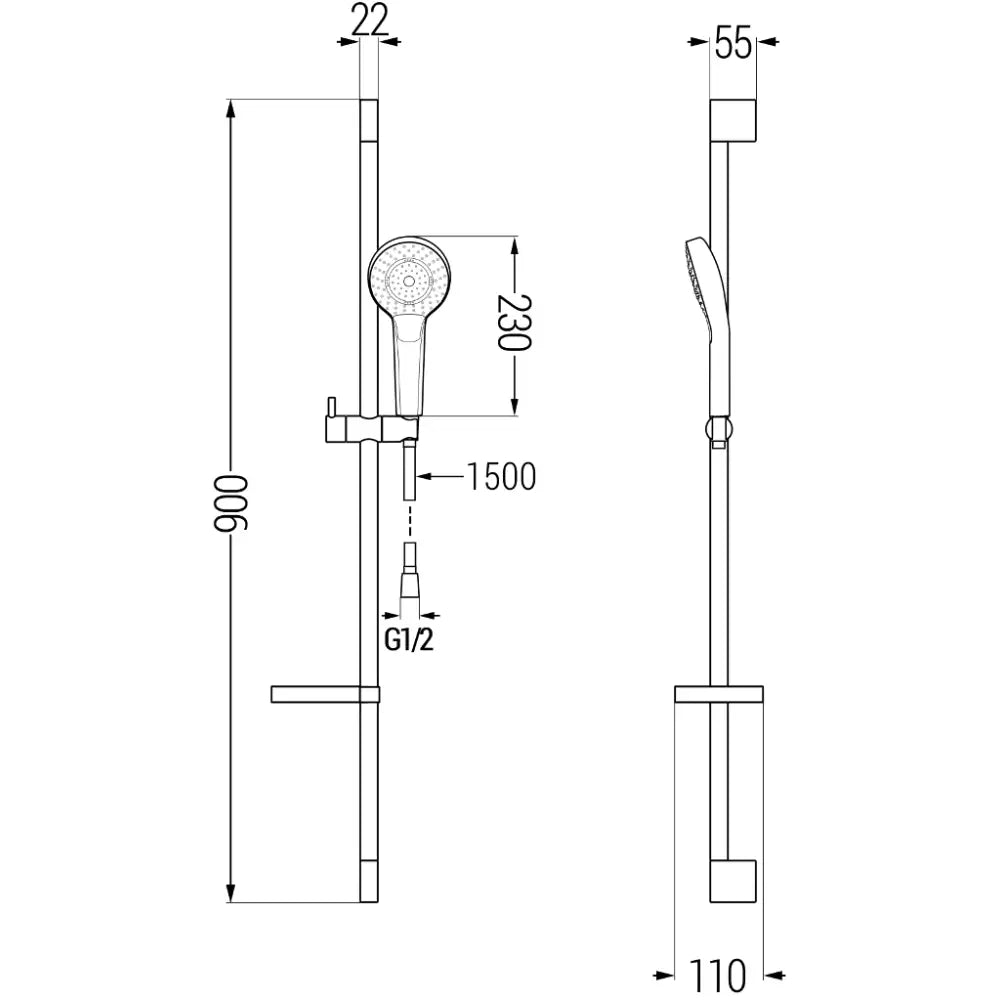 Kama Ds05 Dusjsett Krom - 72514ds05
