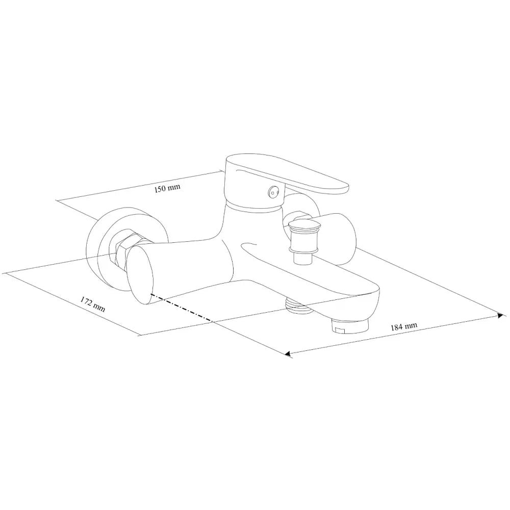 Kama R75 Badekarkran med Dusjsett Svart - 7253r75